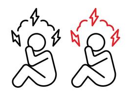 Anxiety or stress icon vector