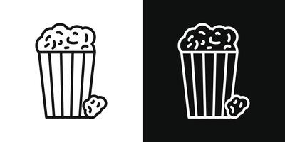 Popcorn icon set. vector