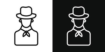 Cowboy icon set. vector