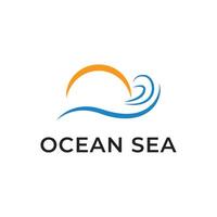 Oceano mar logo diseño ola y Dom concepto idea vector