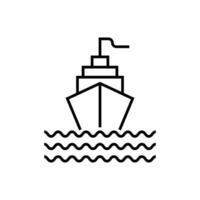 Ship icon sailing design outline style vector