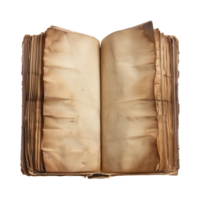 open old antique books isolated on a transparent background cut out png