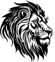 majestätisch schwarz Schablone Löwe, Symbol von Mut. KI-generiert. png