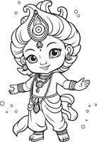 señor shree Krishna imagen vector