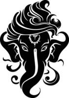 silueta señor shree ganesh imagen vector