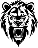 Majestic black stencil lion, symbol of courage. AI-Generated. png