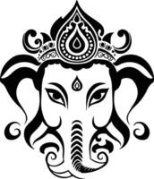 silueta señor shree ganesh imagen vector