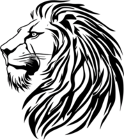 majestoso Preto estêncil leão, símbolo do coragem. gerado por ai. png