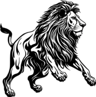 majestätisch schwarz Schablone Löwe, Symbol von Mut. KI-generiert. png