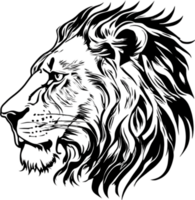Majestic black stencil lion, symbol of courage. AI-Generated. png