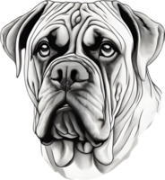 Bullmastiff dog with expressive eyes looks forward. AI-Generated. png