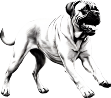 Bullmastiff dog with expressive eyes looks forward. AI-Generated. png