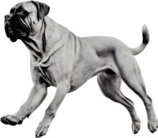 Bullmastiff dog with expressive eyes looks forward. AI-Generated. png