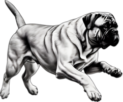 Bullmastiff dog with expressive eyes looks forward. AI-Generated. png