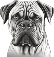 Bullmastiff dog with expressive eyes looks forward. AI-Generated. png