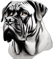 Bullmastiff dog with expressive eyes looks forward. AI-Generated. png