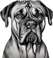 Bullmastiff dog with expressive eyes looks forward. AI-Generated. png