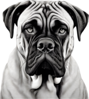 bullmastiff hund med uttrycksfull ögon utseende fram. ai-genererad. png