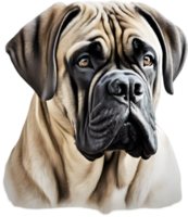 Bullmastiff dog with expressive eyes looks forward. AI-Generated. png