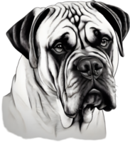 Bullmastiff dog with expressive eyes looks forward. AI-Generated. png