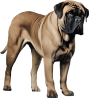 Bullmastiff dog with expressive eyes looks forward. AI-Generated. png