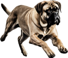 Bullmastiff dog with expressive eyes looks forward. AI-Generated. png