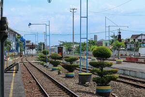 train track at Tawang station, Semarang photo