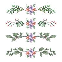 The Blooms Greenery Floral Foliage Ornament Corner Text Separator Elegance Framie for Invitations Card Template vector