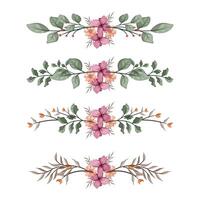 The Blooms Greenery Floral Foliage Ornament Corner Text Separator Elegance Framie for Invitations Card Template vector