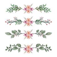 The Blooms Greenery Floral Foliage Ornament Corner Text Separator Elegance Framie for Invitations Card Template vector