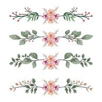 The Blooms Greenery Floral Foliage Ornament Corner Text Separator Elegance Framie for Invitations Card Template vector