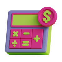 3d financial calculation business icon png