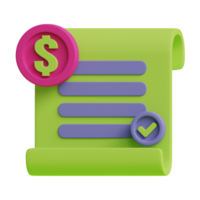 3d invoice business icon png