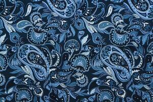 Navy paisley pattern fabric background photo