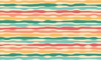Abstract retro groovy horizontal stripes pattern. Colorful wavy lines background vector