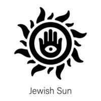 Trendy Jewish Sun vector