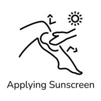 Trendy Applying Sunscreen vector