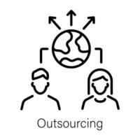 Trendy Outsourcing Concepts vector