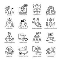 Collection of Project Handling Outline Icons vector