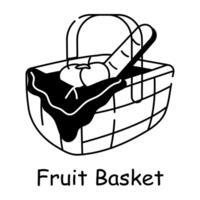 Trendy Fruit Basket vector
