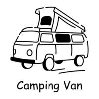 Trendy Camping Van vector