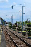 train track at Tawang station, Semarang photo