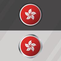 Hong Kong Round Flag Template vector