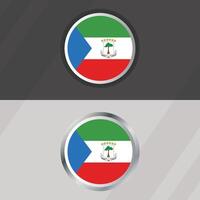 Equatorial Guinea Round Flag Template vector