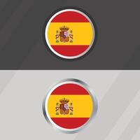 España redondo bandera modelo vector