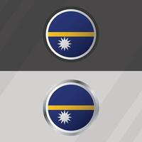 Nauru Round Flag Template vector
