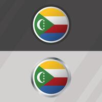 Comoros Round Flag Template vector