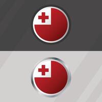 Tonga Round Flag Template vector