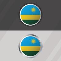 Rwanda Round Flag Template vector