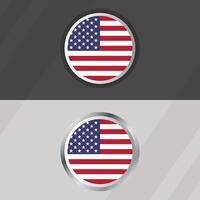 Estados Unidos redondo bandera modelo vector